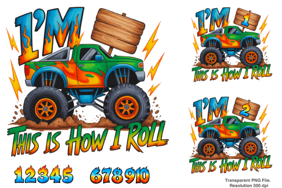 Celebrate with a Bold Birthday Monster Truck PNG