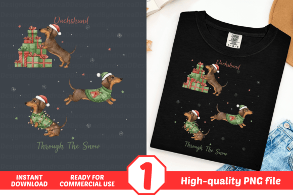 Celebrating the Season with Dachshund Christmas, Through the Snow Art
