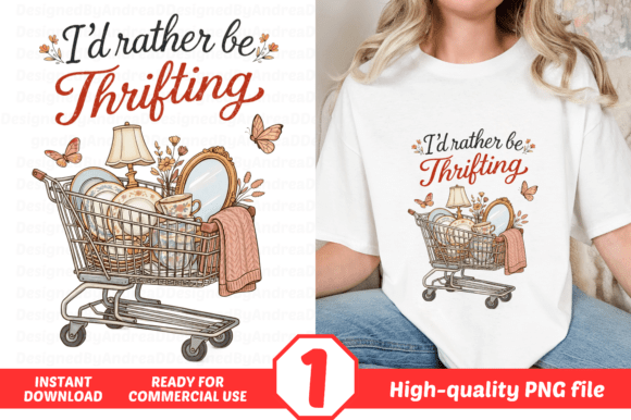 Evaluating the I'd Rather Be Thrifting Design for Creative and Commercial Projects