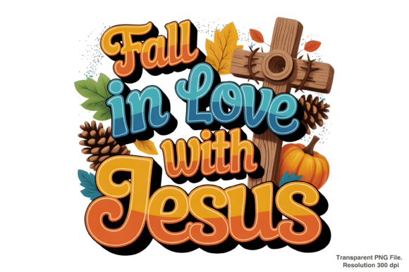 Fall for Jesus: A High-Quality PNG for Faith Designs