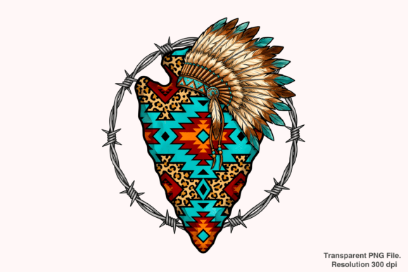 Leopard Arrowhead & Headdress PNG: Bold Design Assets