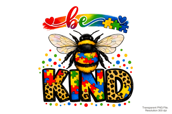 Spread Kindness: The Autism Awareness Bee PNG