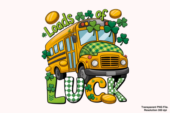 Strategic Branding with the Loads of Luck School Bus PNG and Lucky PNG Assets
