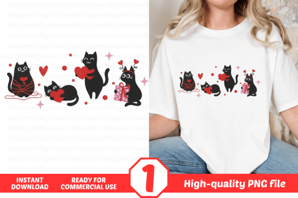 Unleashing Creativity with Hearts Black Cats Valentine Sublimation Designs